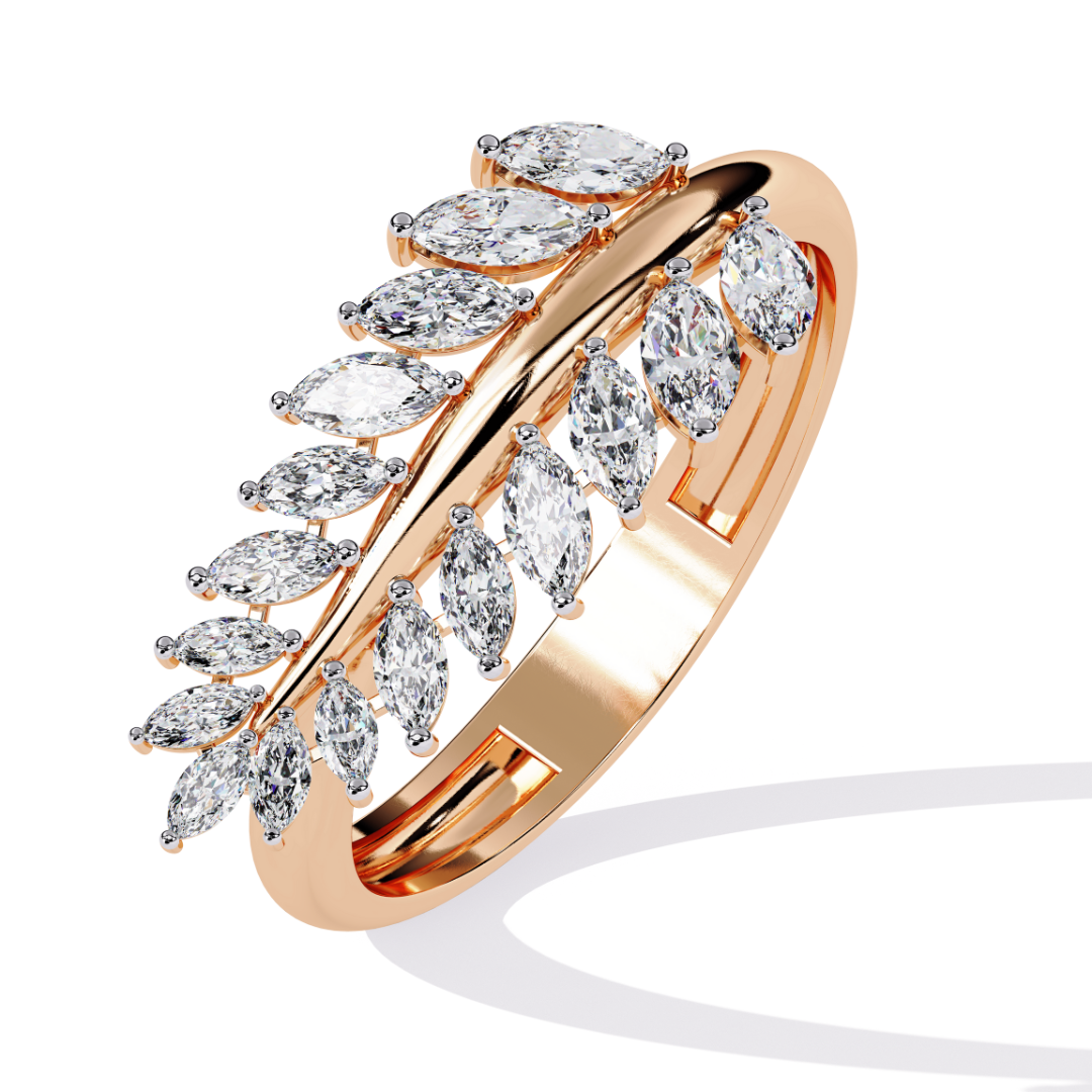 Solitairekart 0.50ct Natural Diamond Leafy Ring-HI Color, VS-SI Clarity